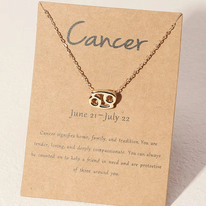 Zodiac Sign Necklace - Gold