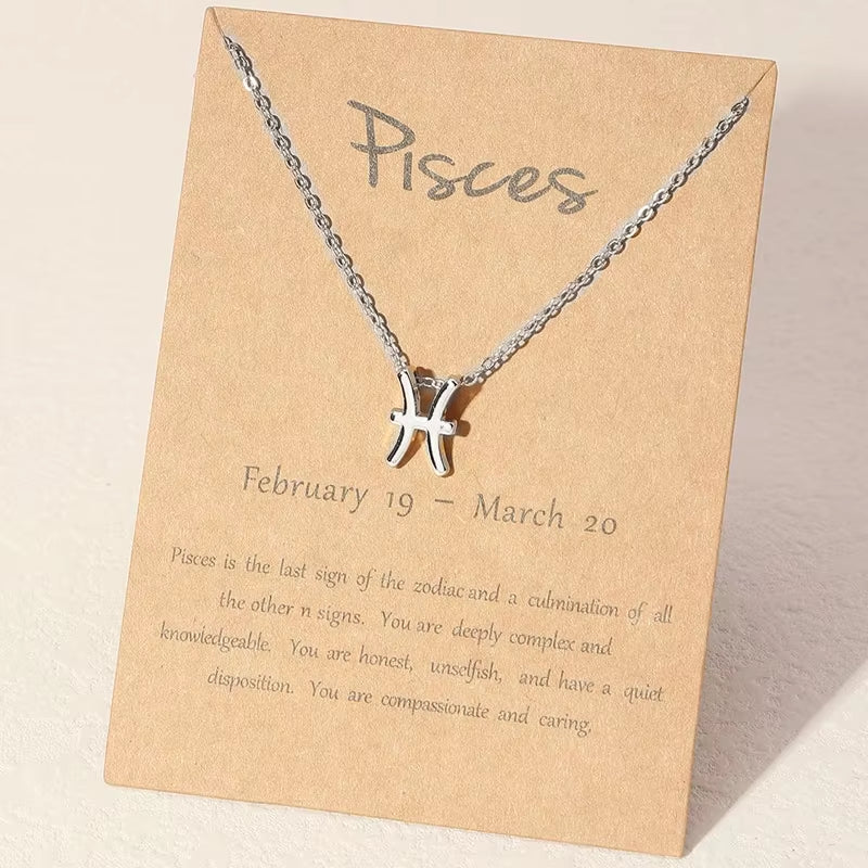 Zodiac Sign Necklace - Silver