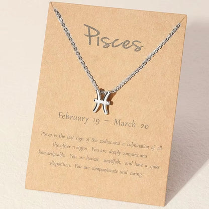 Zodiac Sign Necklace - Silver