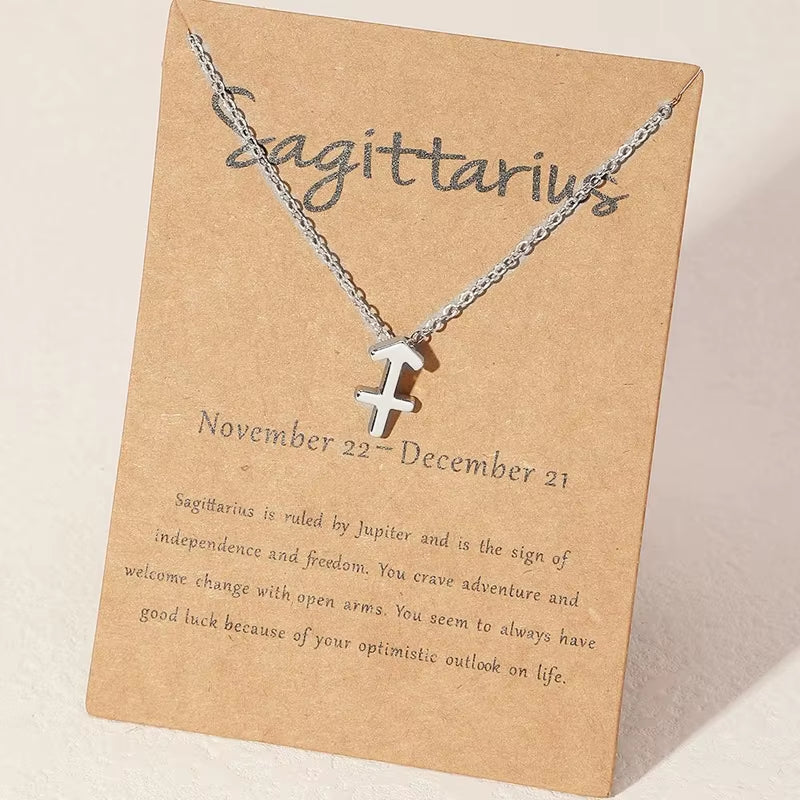 Zodiac Sign Necklace - Silver