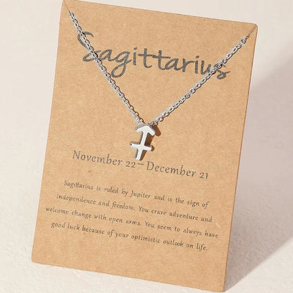 Zodiac Sign Necklace - Silver