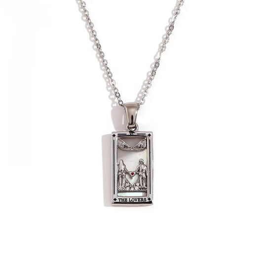 The Lovers Tarot Necklace - Silver