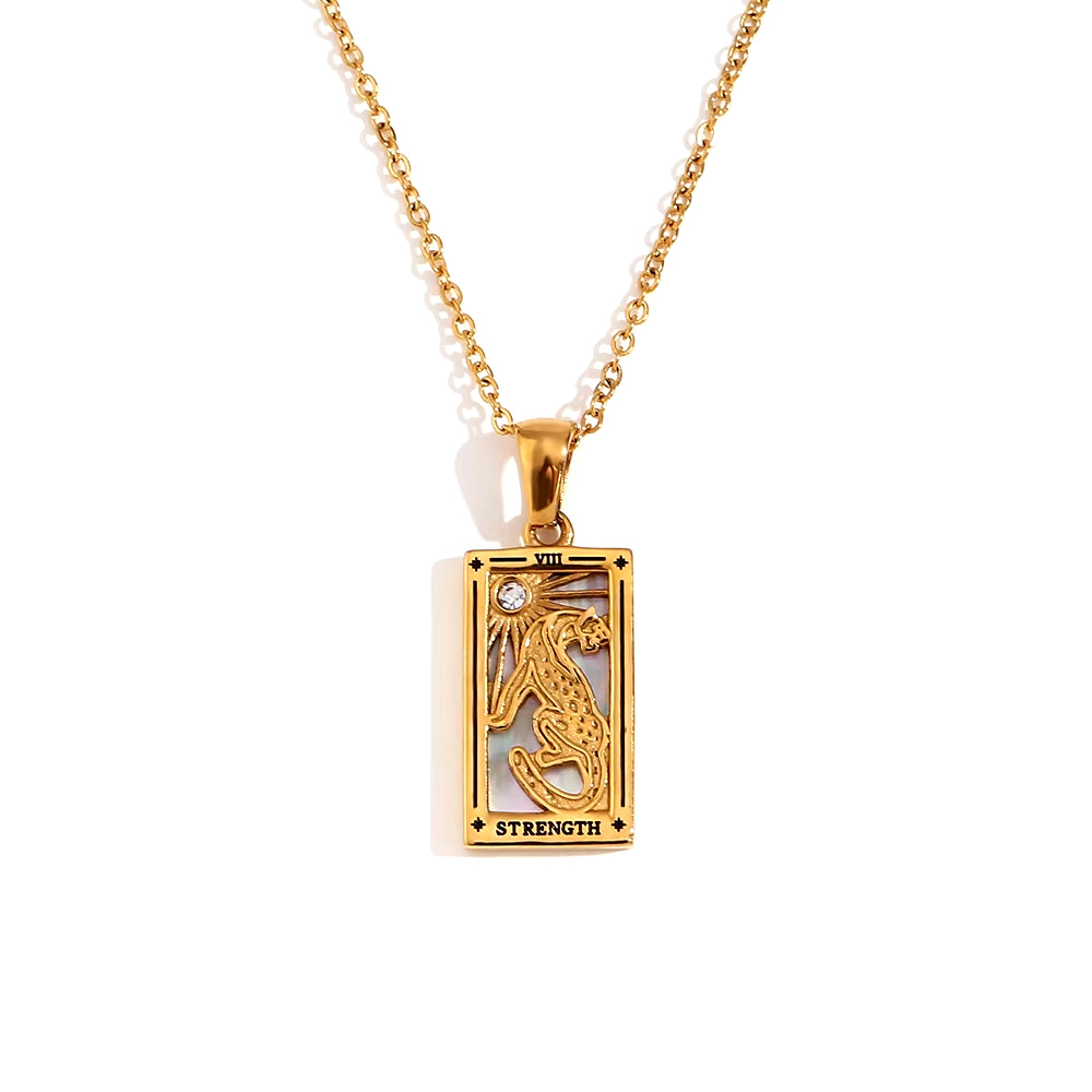 Strength Tarot Necklace - Gold