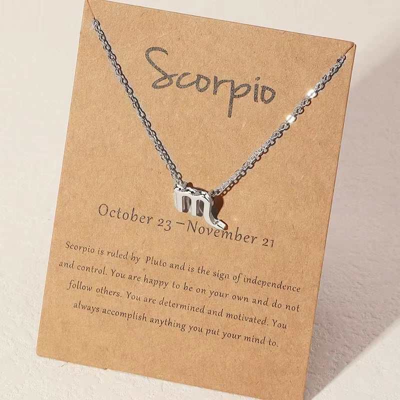 Zodiac Sign Necklace - Silver