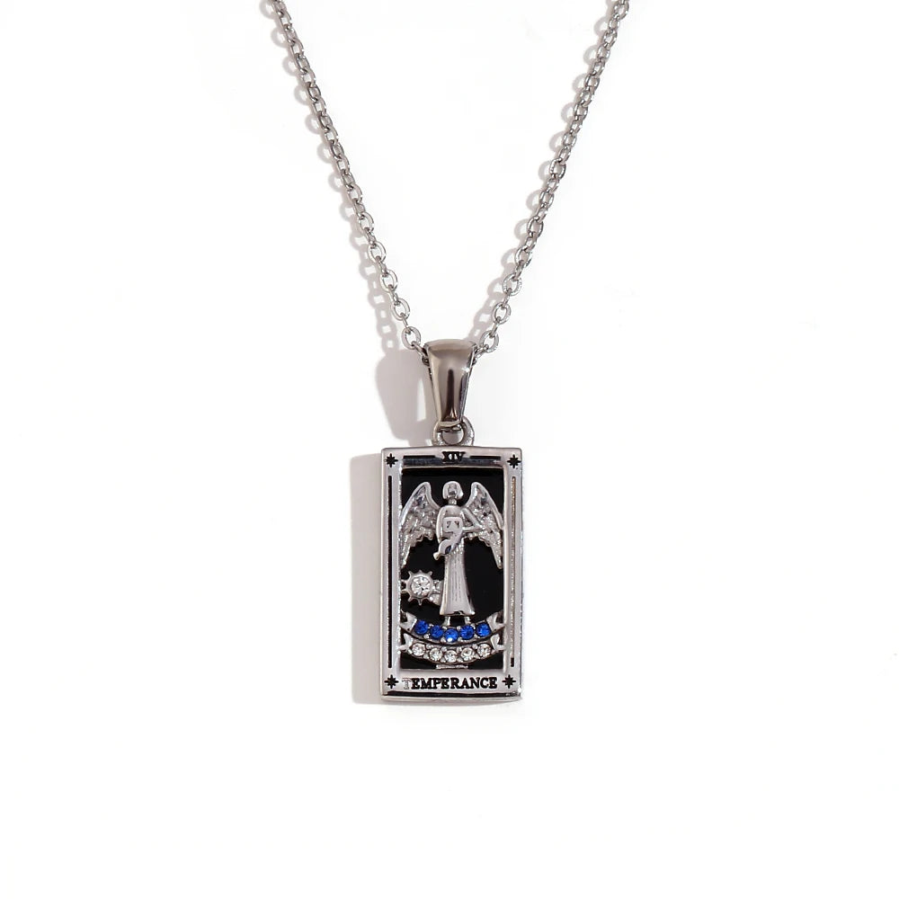 Temperance Tarot Necklace - Silver