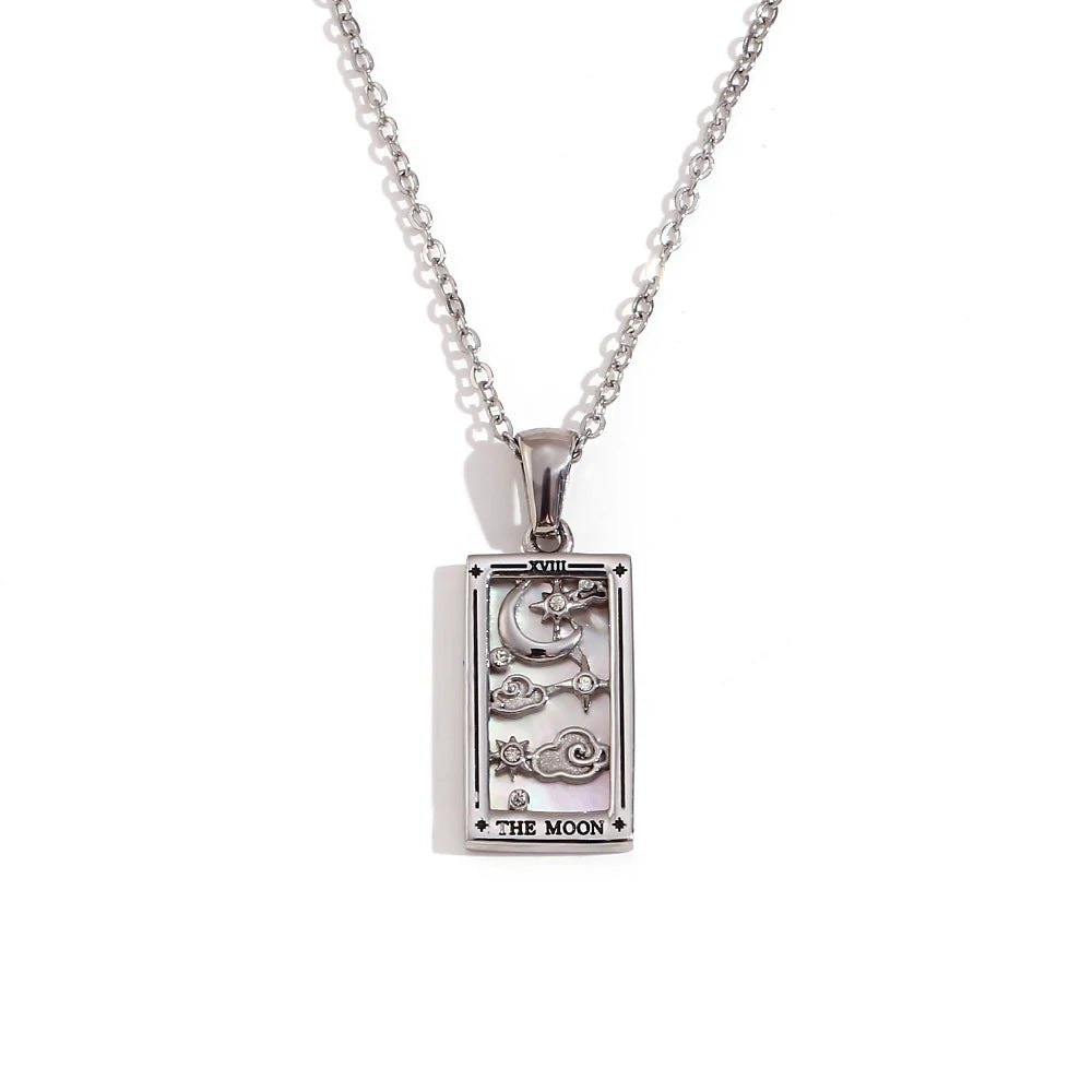 Moon Tarot Necklace - Silver