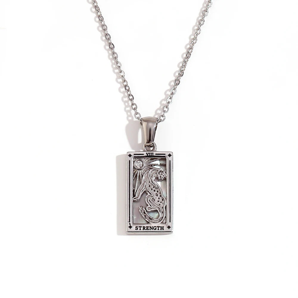 Strength Tarot Necklace - Silver