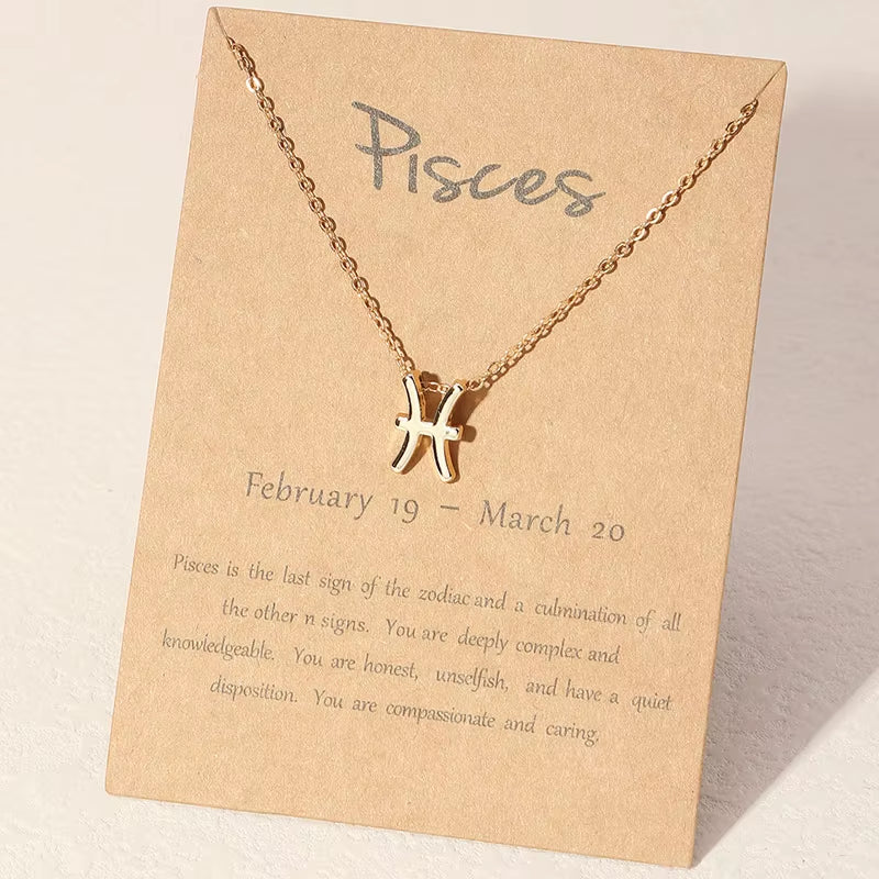 Zodiac Sign Necklace - Gold