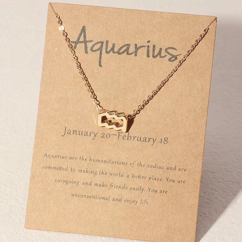 Zodiac Sign Necklace - Gold