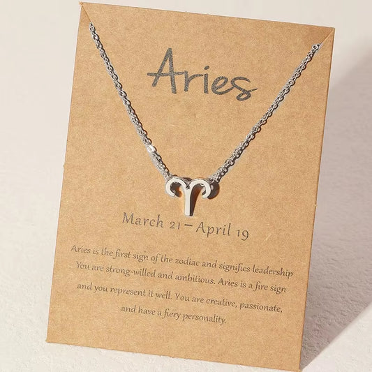 Zodiac Sign Necklace - Silver