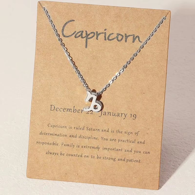 Zodiac Sign Necklace - Silver