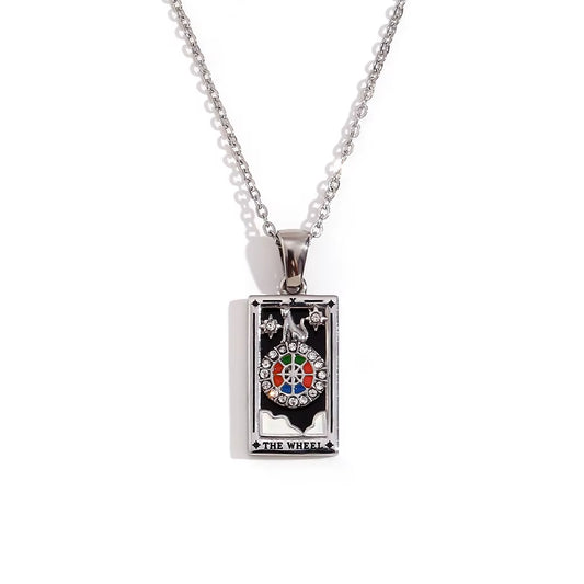 The Wheel Tarot Necklace - Silver