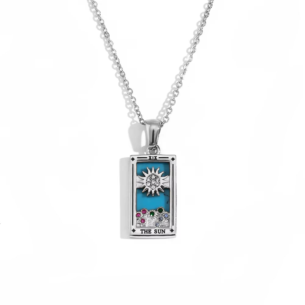 The Sun Tarot Necklace - Silver